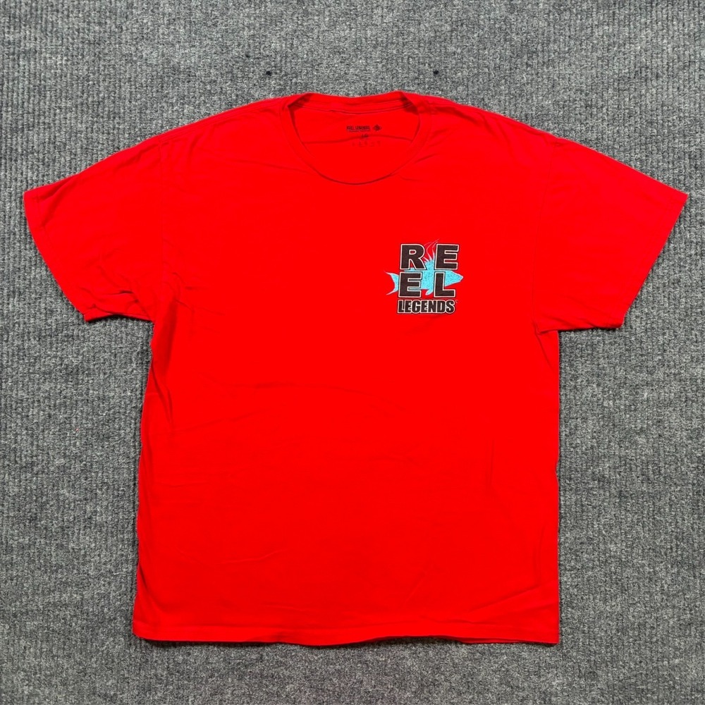 Reel Legends Fishing Shirt Mens Large Red Hogfish Florida Graphic Short Sleeve